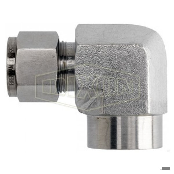 The Right Connection Instrumentation Elbow, 1/4 in x 1/8-27, Tube x FNPT, 316 SS, Domestic